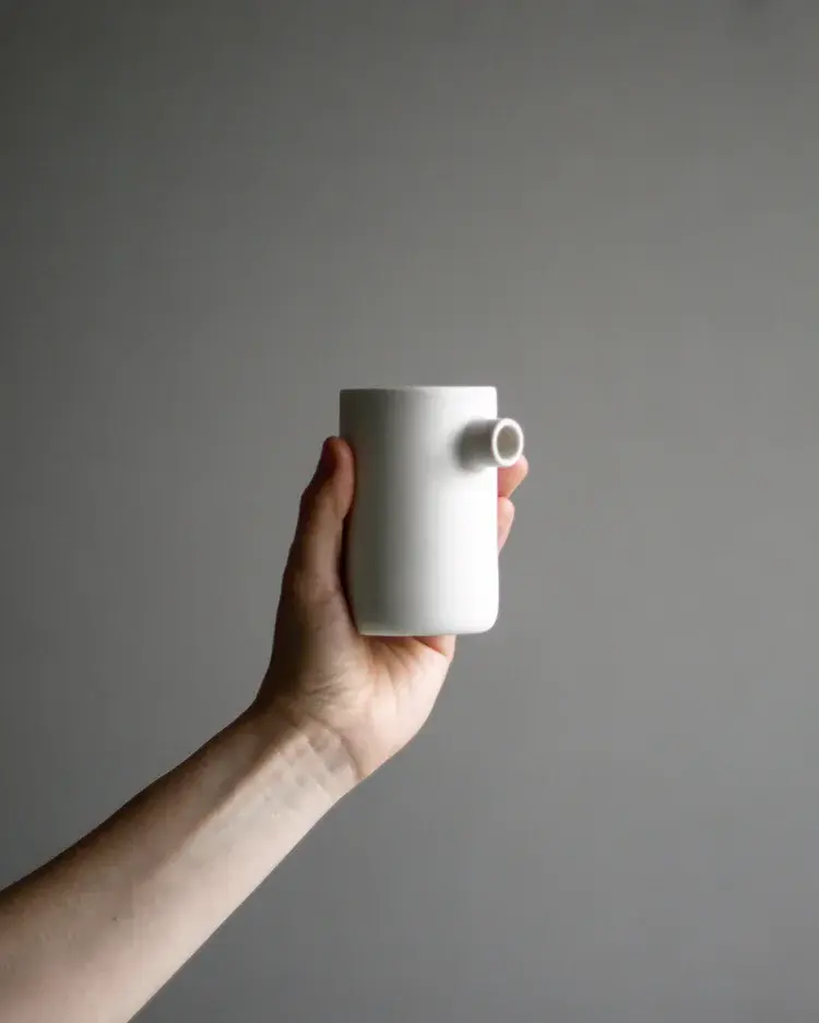 Overhead view of slip-cast bowls in assorted sizes