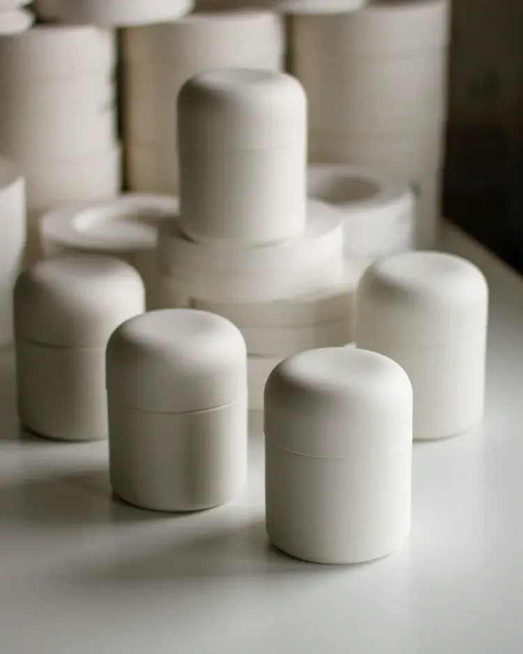 Slip-cast porcelain bowl with gentle organic curves