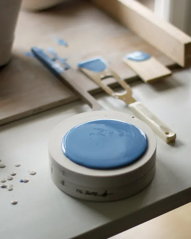 Plaster mould halves open showing cast form inside