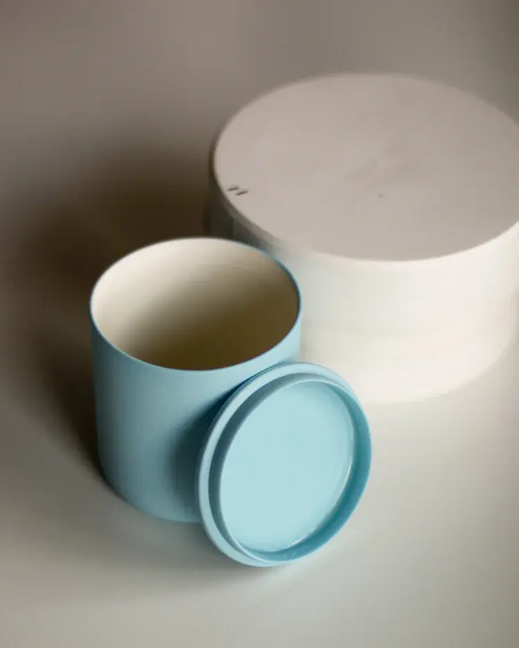 Freshly demoulded slip-cast porcelain piece drying